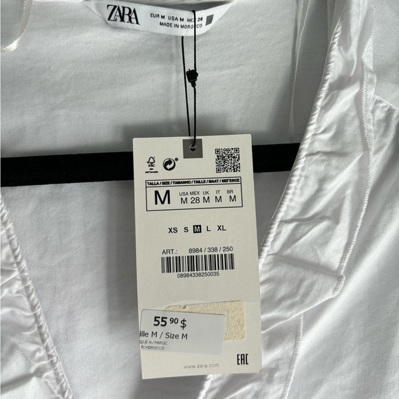 Zara white tiered oxford dress - Picture 7 of 8